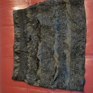 Forever 21 satin & lace black mini skirt